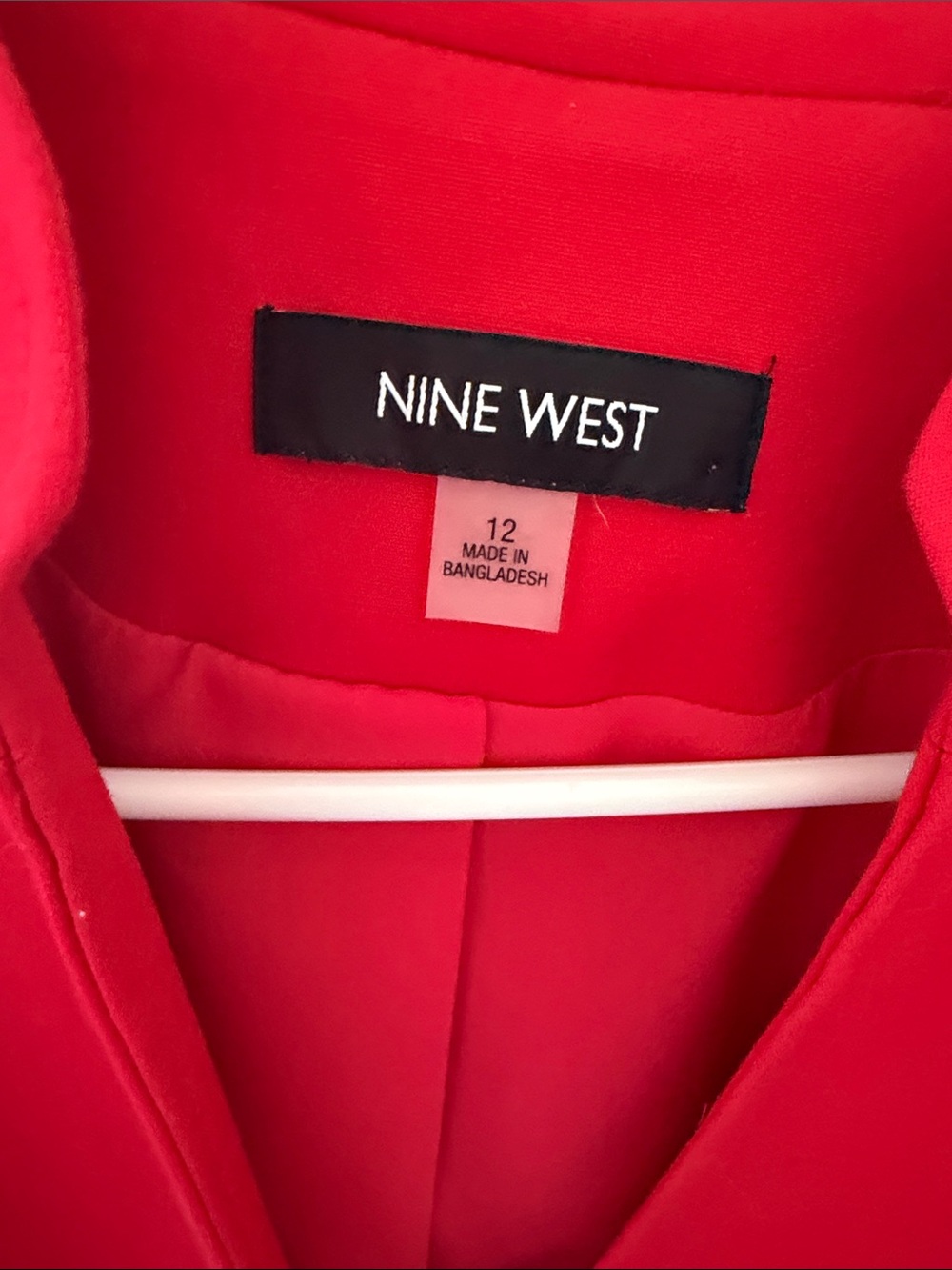 Nine West Women's Bright Red Collarless Blazer - Picture 3 of 3